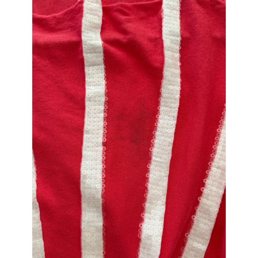 Happy Sheep Red White Striped Sequin Cotton Sweater Italian Design Women medium - Picture 4 of 9